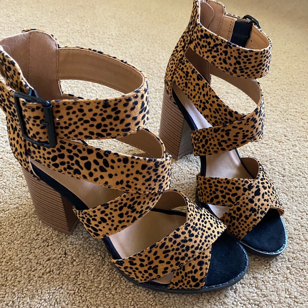 Leopard Block Heels